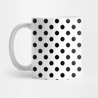 Black Polka Dots Pattern on White Background Mug